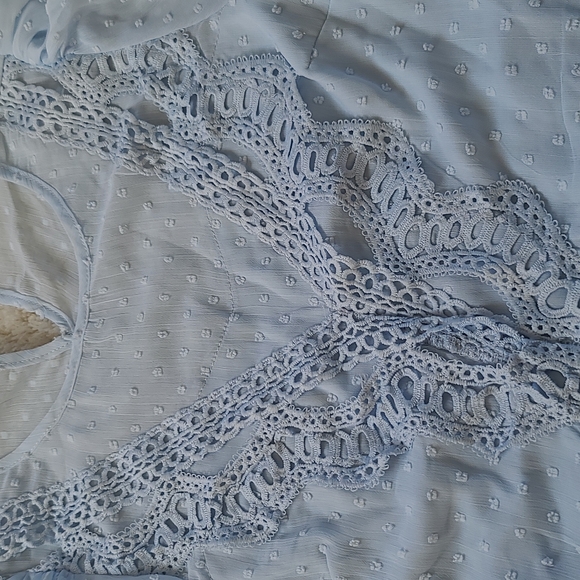 Girl top shin  size xs light blue - Picture 2 of 4